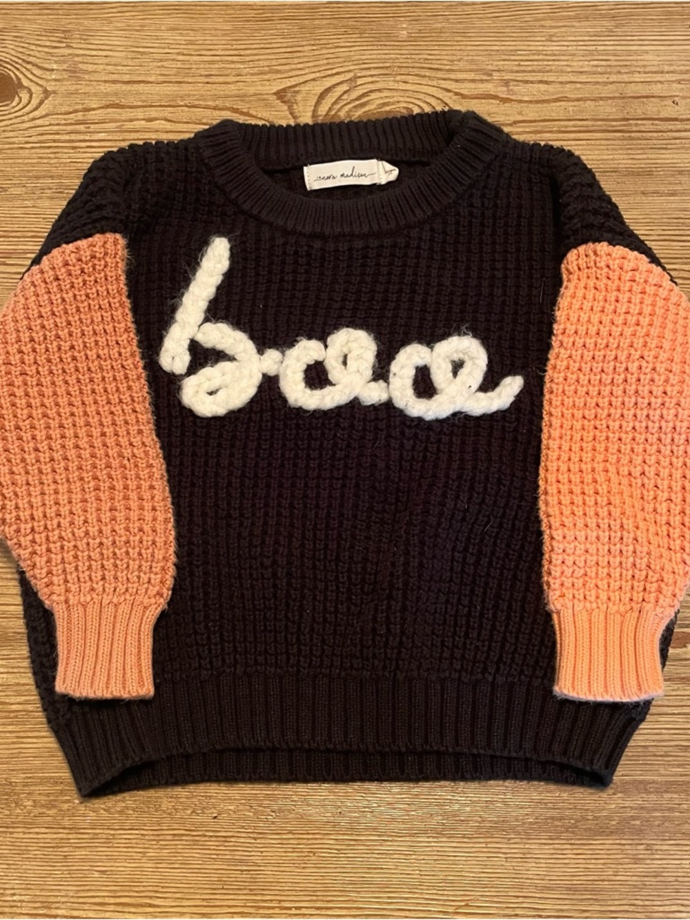 Nora Madison Halloween Spooky Hand Embroidered Sweater 100% Cotton size 3/4